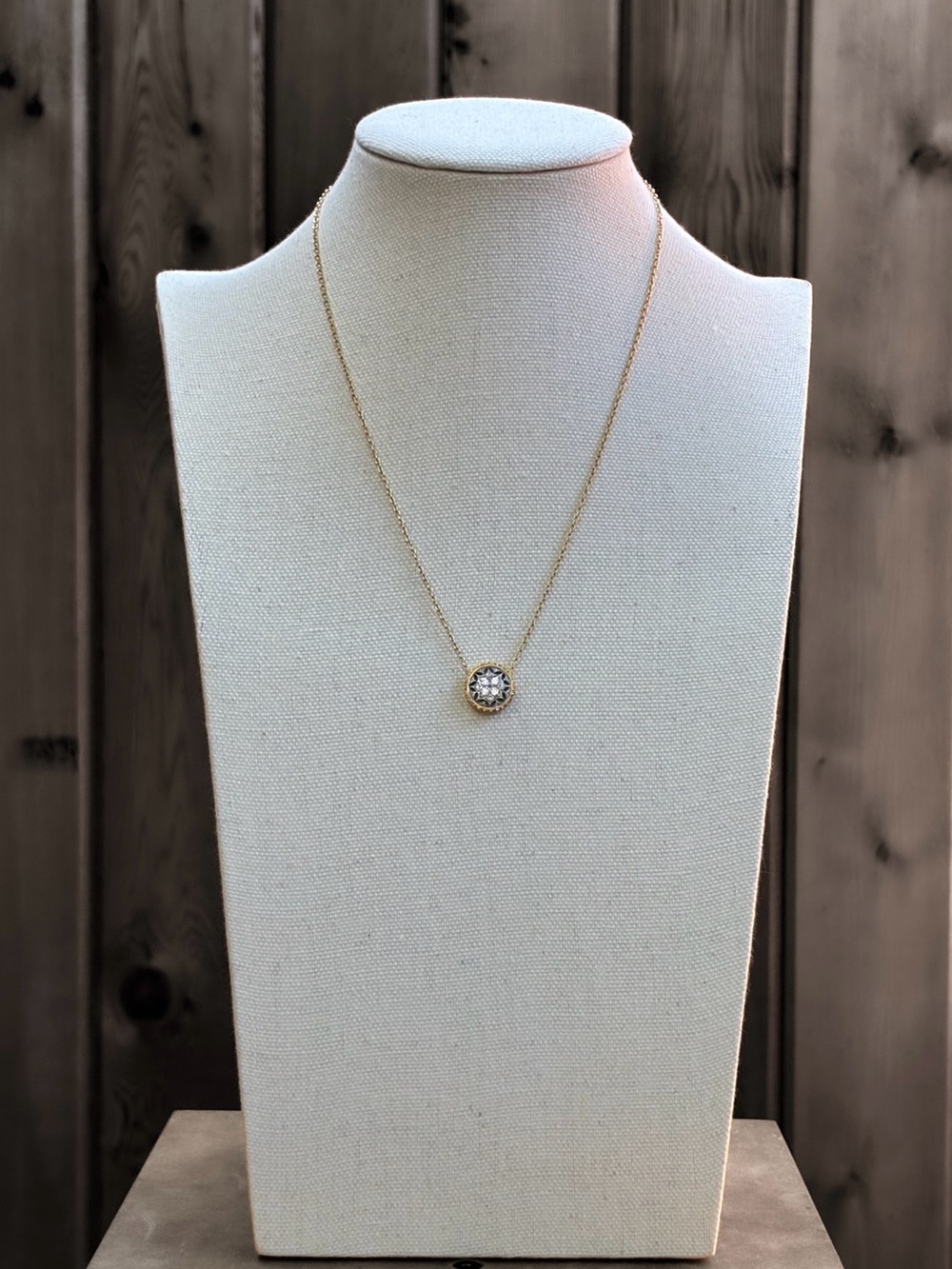 Vintage 14K Gold Diamond Medallion Necklace | Estate Fine Jewelry